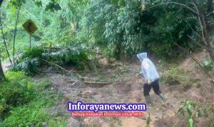 Tak Kenal Lelah, Kapolsek Simpenan Pimpin Pengamanan Longsor Jalur Nasional Bagbagan–Kiaradua