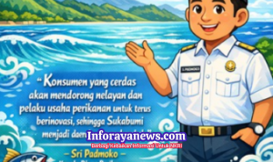 Sri Padmoko, Kepala Dinas Perikanan Sukabumi, ucapkan selamat Hari Konsumen Nasional 2026