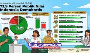 Survei LSI: Demokrasi RI Dapat Dukungan 73,9 Persen Warga