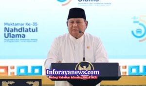 Prabowo di Muktamar NU Kita Hidup di Gugusan Pulau yang Sangat Makmur
